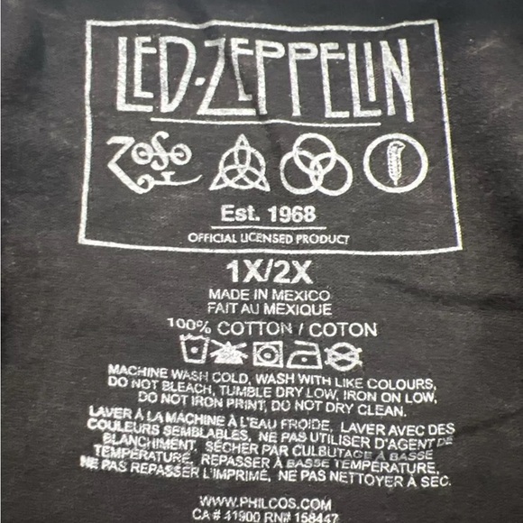 Led Zeppelin T Shirt Men Size 1X/2X Black Inglewood California Concert June 1977 - Picture 3 of 3
